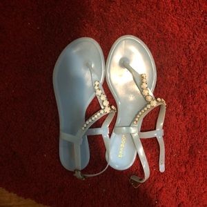 Baby blue sandals jelly stones studs rockstud